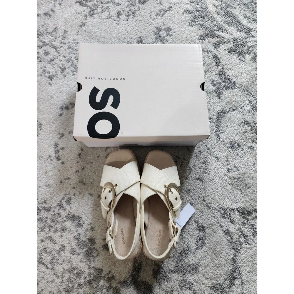 NEW Sonoma Women's CIANNA Comfort Strappy Slingback Sandals CREAM Size 6 - Picture 6 of 9